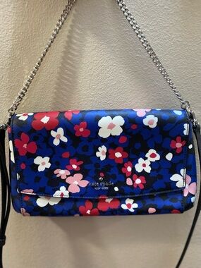 XL kate spade Blue Floral Chain, Leather Strap for Satchel Crossbody & Clutch